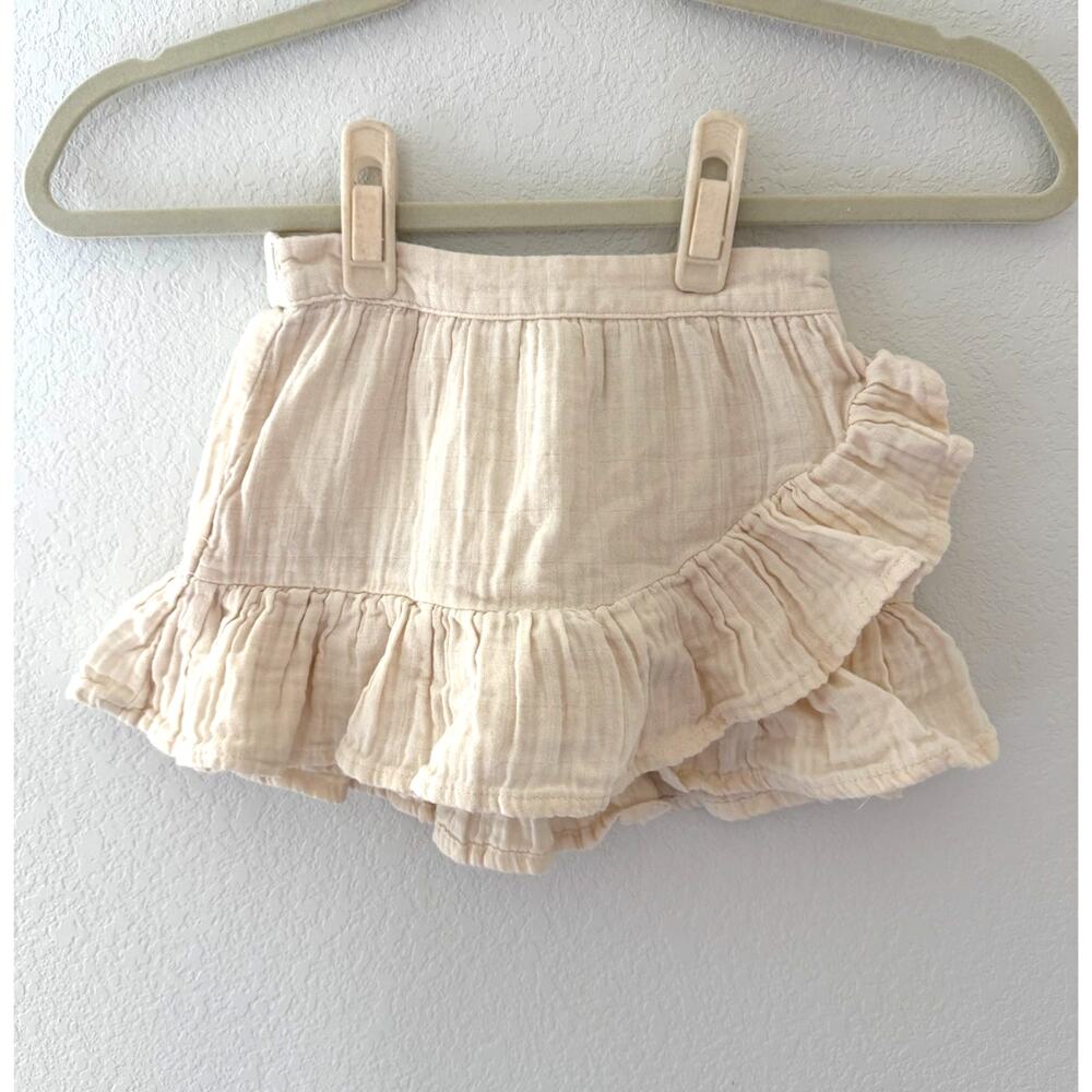 H&M Baby Girls Cream Cotton Ruffle Skirt Skort Size 2T 1½-2Y